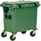 Conteneur à déchets vert en plastique 660l